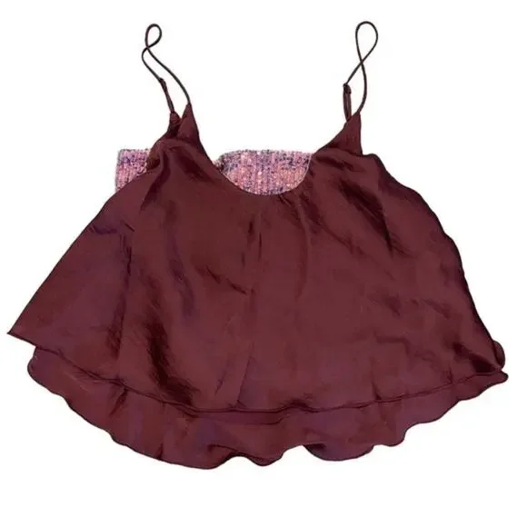 FREE PEOPLE Turn It On Purple Sequin Bandeau/Cami NWT $68 MSRP Size XS - Picture 2 of 10